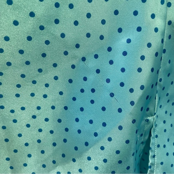 Vintage Secret Treasures Slip Dress Chemise Polka Dots Blue Size Medium - Picture 3 of 7